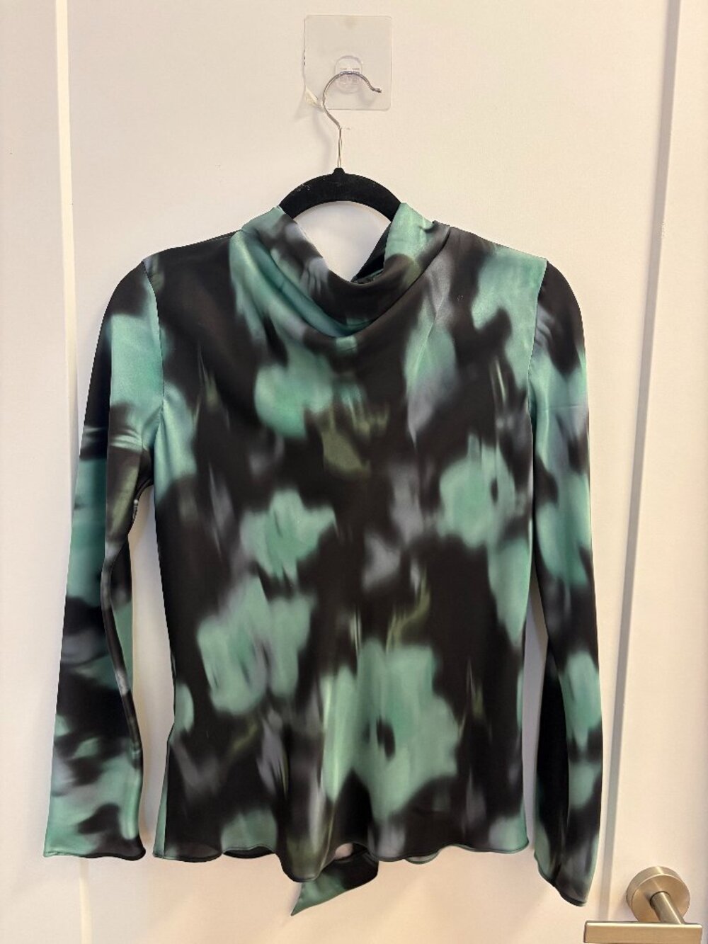 Mango Printed Cowl Neck Blouse – XXS
